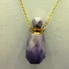 Pendentif fiole à parfum en tourmaline mauve