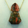 Pendentif fiole à parfum en unakite