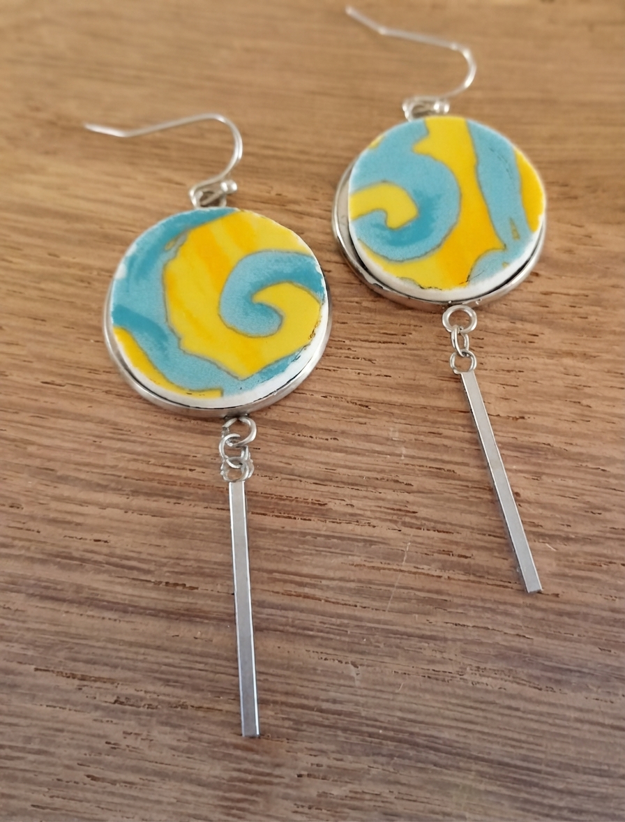 Boucles d'oreilles "éclipse turquoise"